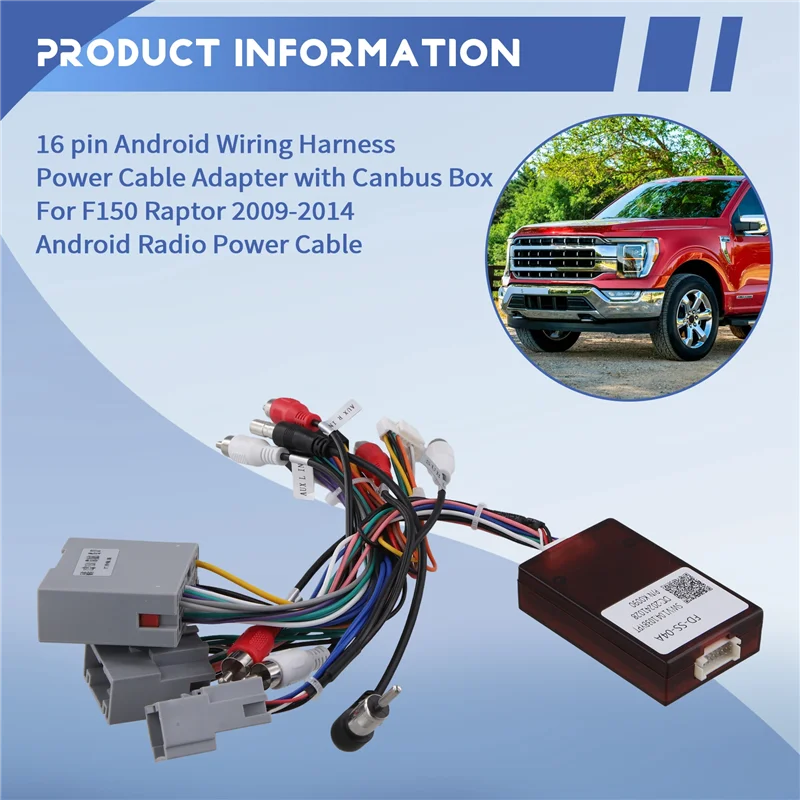 A33K-16Pin الأسلاك تسخير محول XINPU XP Canbus فك لفورد F150 رابتور 2009-2014 أندرويد راديو كابل الطاقة
