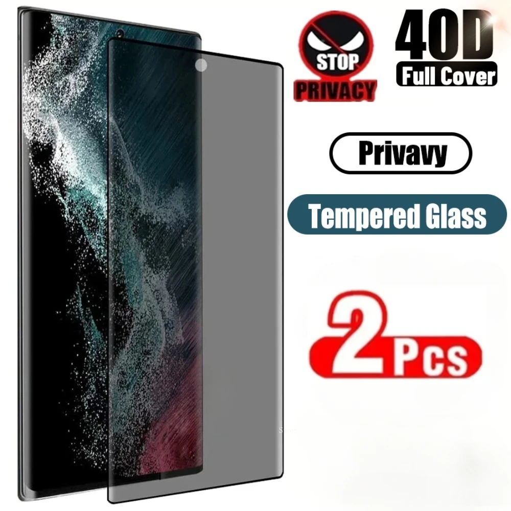 2PCS Privacy Tempered Glass for Samsung Galaxy S24 S23 S22 Ultra Anti Spy Screen Protector S21 Plus Note 20 10 Plus 5G