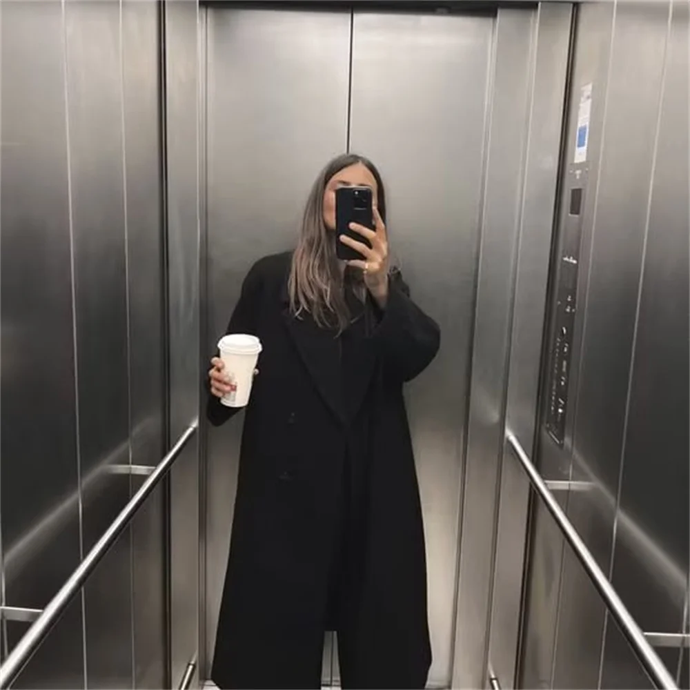 UNIZERA 2023 Autumn/Winter New Women's Wear New Fashion Casual Versatile Soft Loose Long Coat Coat