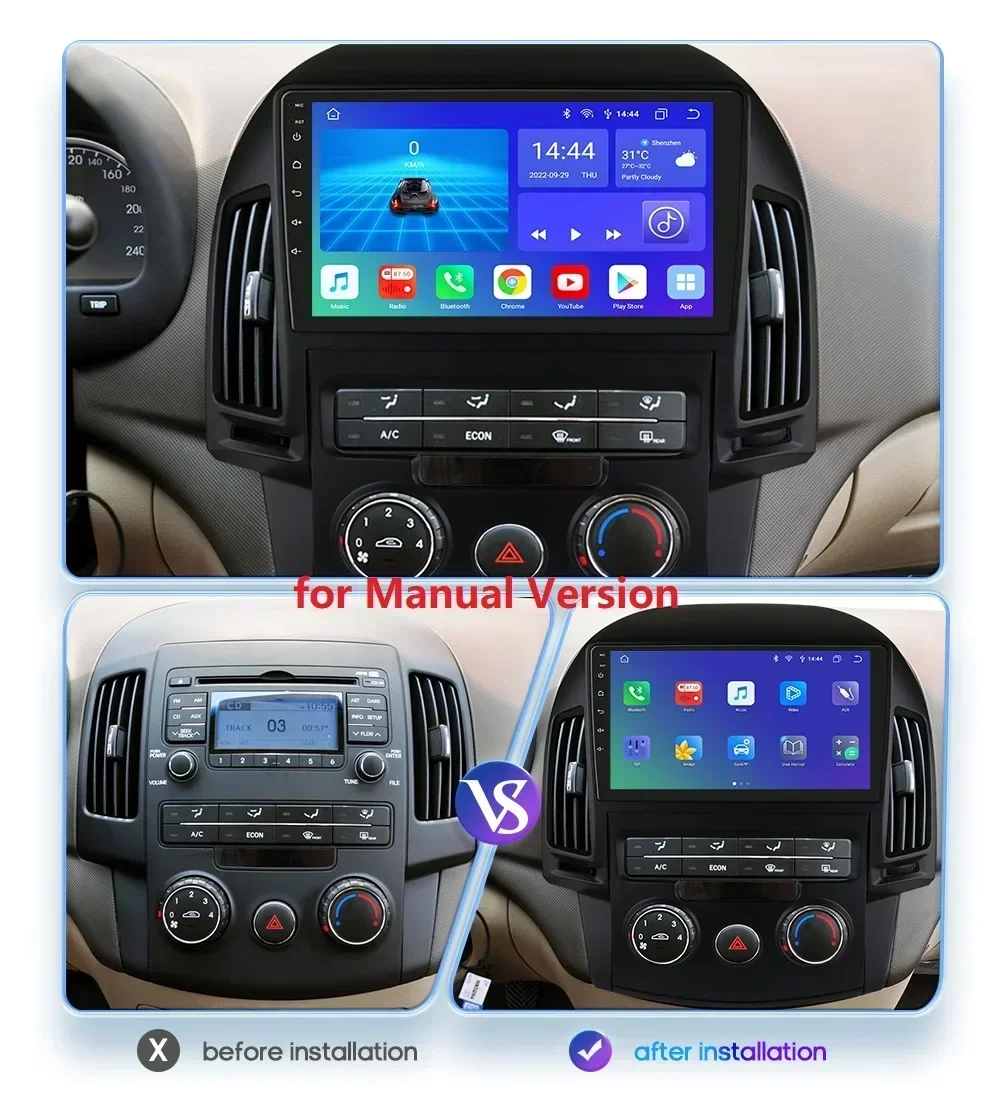 2 Din Android Car Radio Stereo for Hyundai I30 I30 2006 - 2011 Multimedia Video Player Navigation Autoradio Carplay WIFI DSP GPS