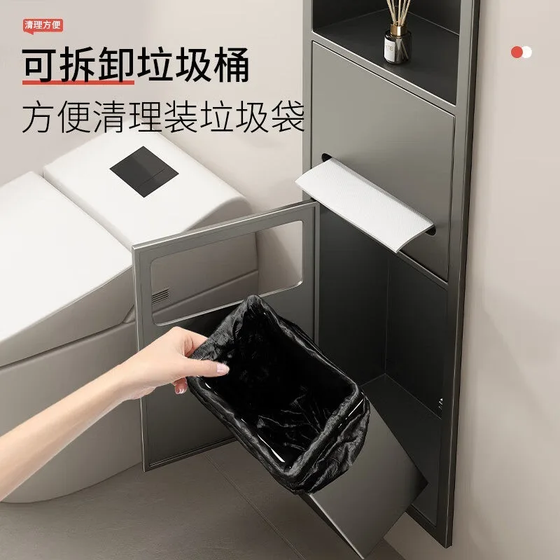 Toilet Stainless Steel Embedded Toilet Niche Next To Bathroom Concealed Trash Can Pumping Carton Niche Storage Customization