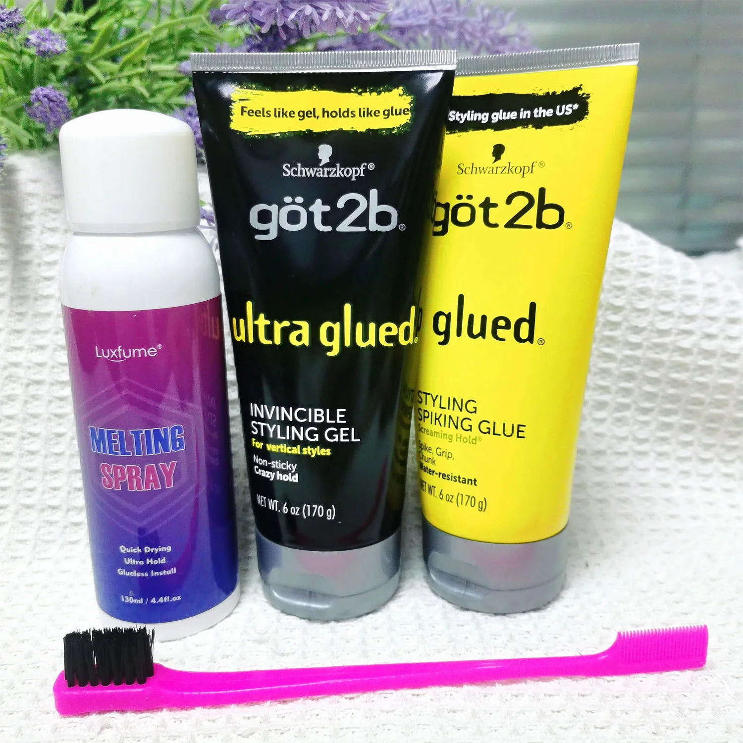 

Got 2b glued 170g and 35g Hair Gel got2b Glued got2b glued spray freeze spray for wig adhesives dege control gel freeshipping