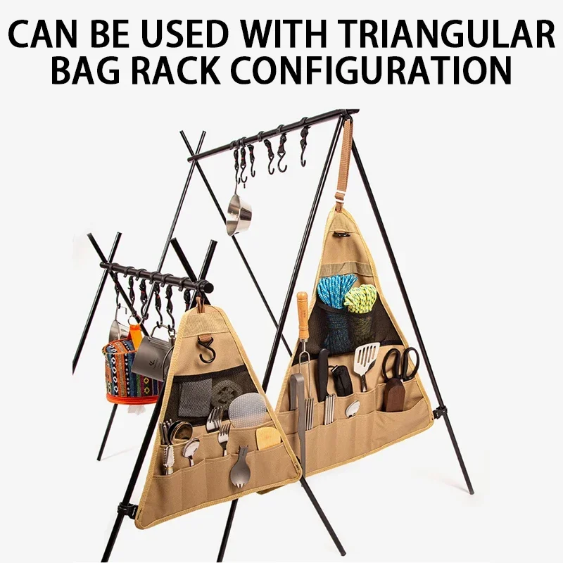 Imagem -03 - Dobrável Outdoor Camping Hanging Rack Tripé Portátil com Gancho Panelas Panela Panela Lâmpada Armazenamento de Roupas Pendure Stand