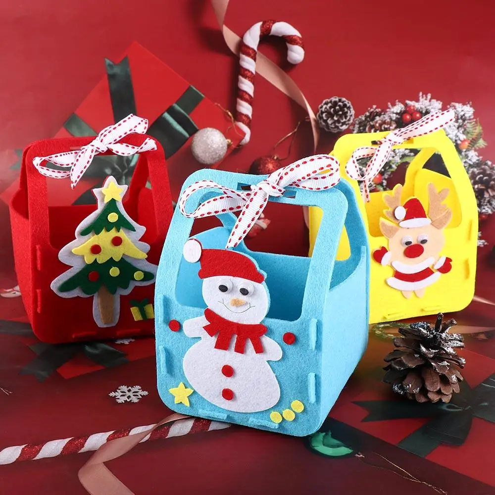 

Non-woven Fabric DIY Xmas Candy Bag House Decoracion Christmas Tree DIY Christmas Bag Toy Kriss Kringle Snowman