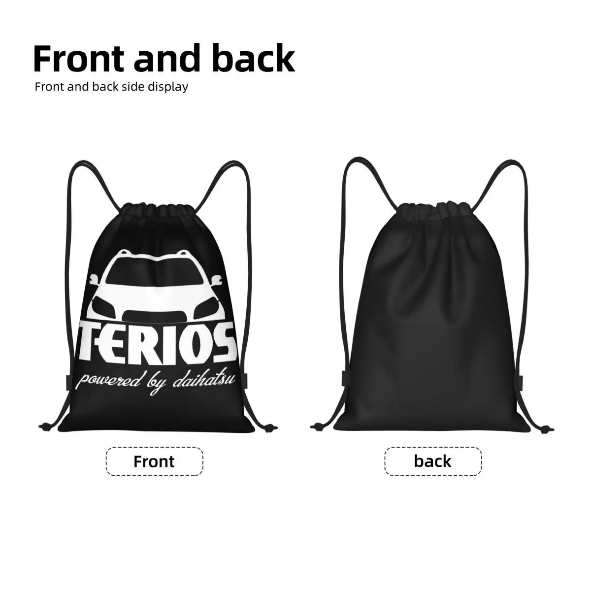 Terios Drawstring Backpack Women Men Sport Gym Sackpack Foldable Shopping Bag Sack