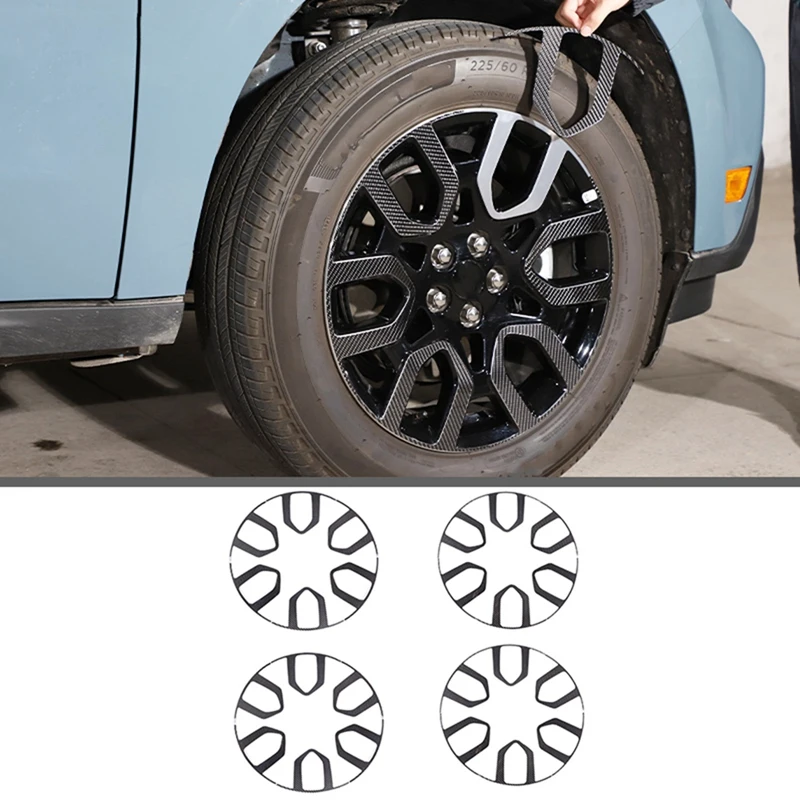 Wheel Hub Tire Rim Decoration Cover For Ford Maverick 2022 2023 Accessories Soft Carbon Fiber