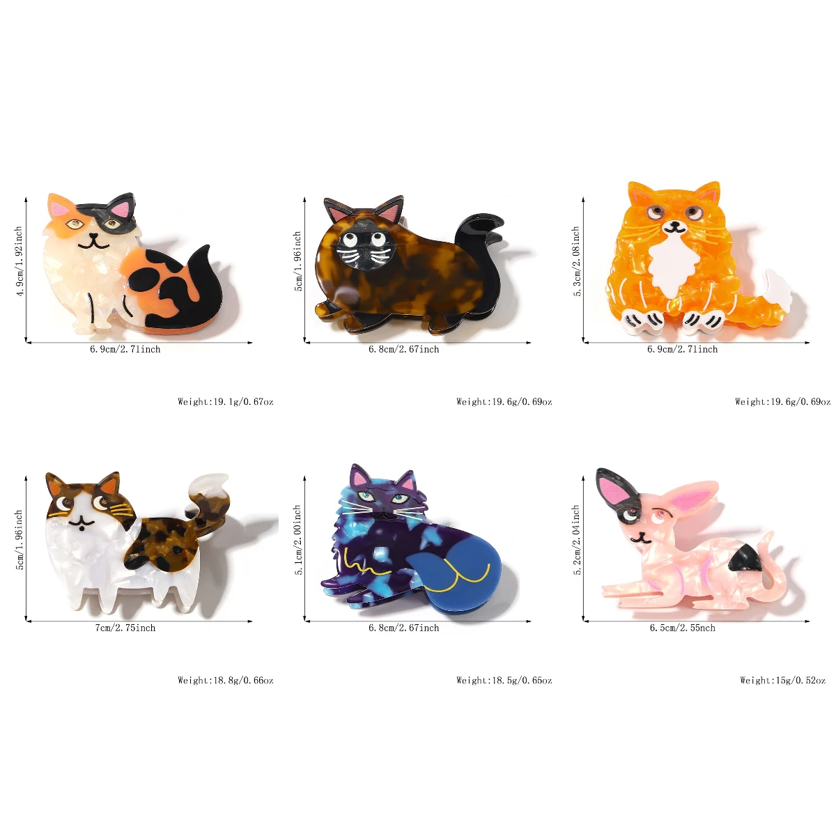 Retro Cartoon Leopard Cat Acetate Hair Claw Clip For Women Girls Trend Animal Shark Barrettes Hair Accessories For Thick Tool