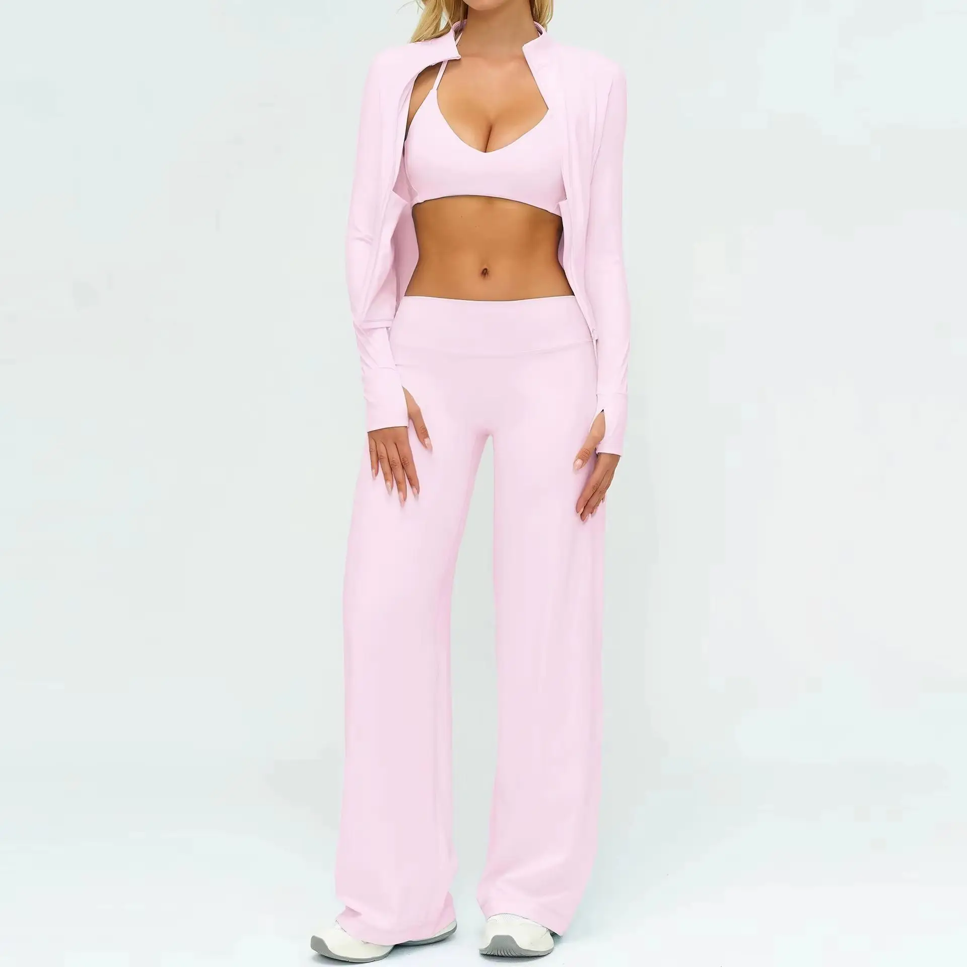 2/3PCS Yoga Suit Women Tracksuit Sports Set Gym Set Running Workout Clothes Long Sleeve Sports Bra Athletic Wear Yoga Clothing