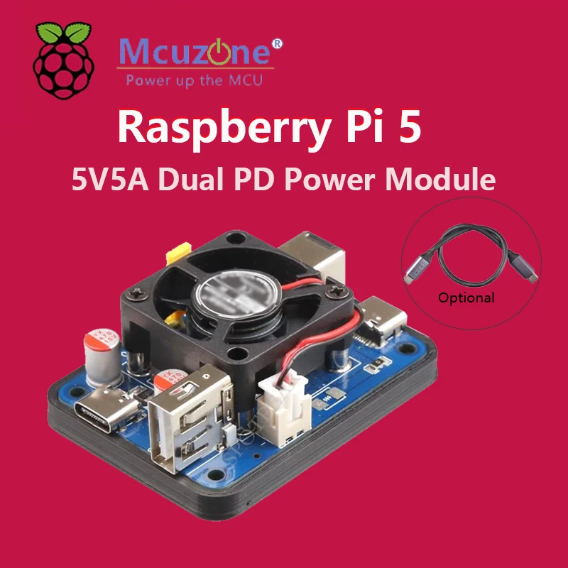

Raspberry Pi 5 5V5A Модуль активации двойного PD Power Trigger 27 Вт PD Кабель постоянного тока опционально