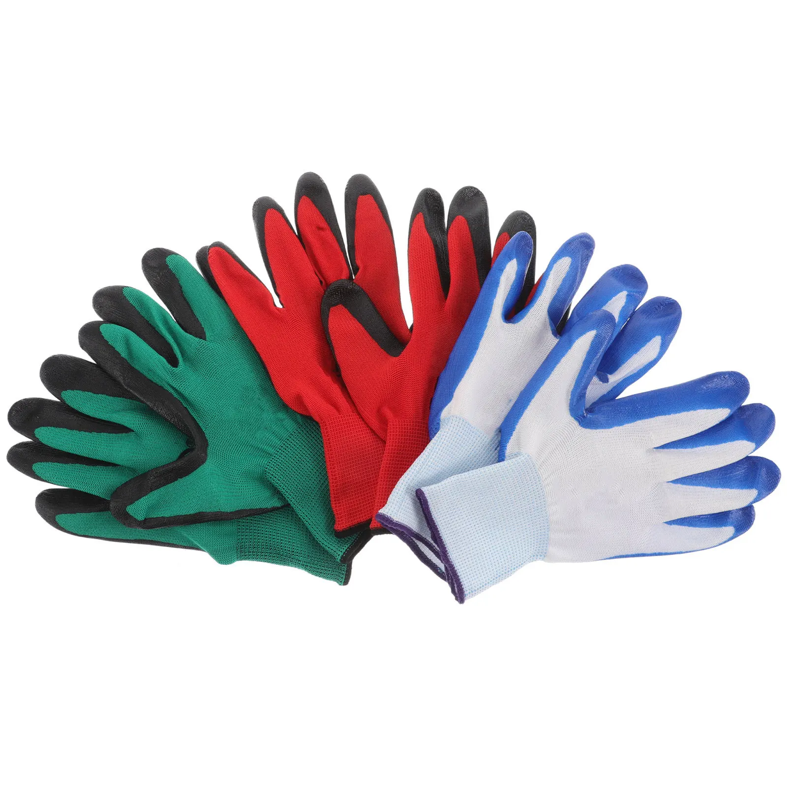 3Pairs Breathable Nitrile Coated Garden Gloves Heavy Duty Yard Work Landscaping Unisex Comfort Grip Weeding Pruning