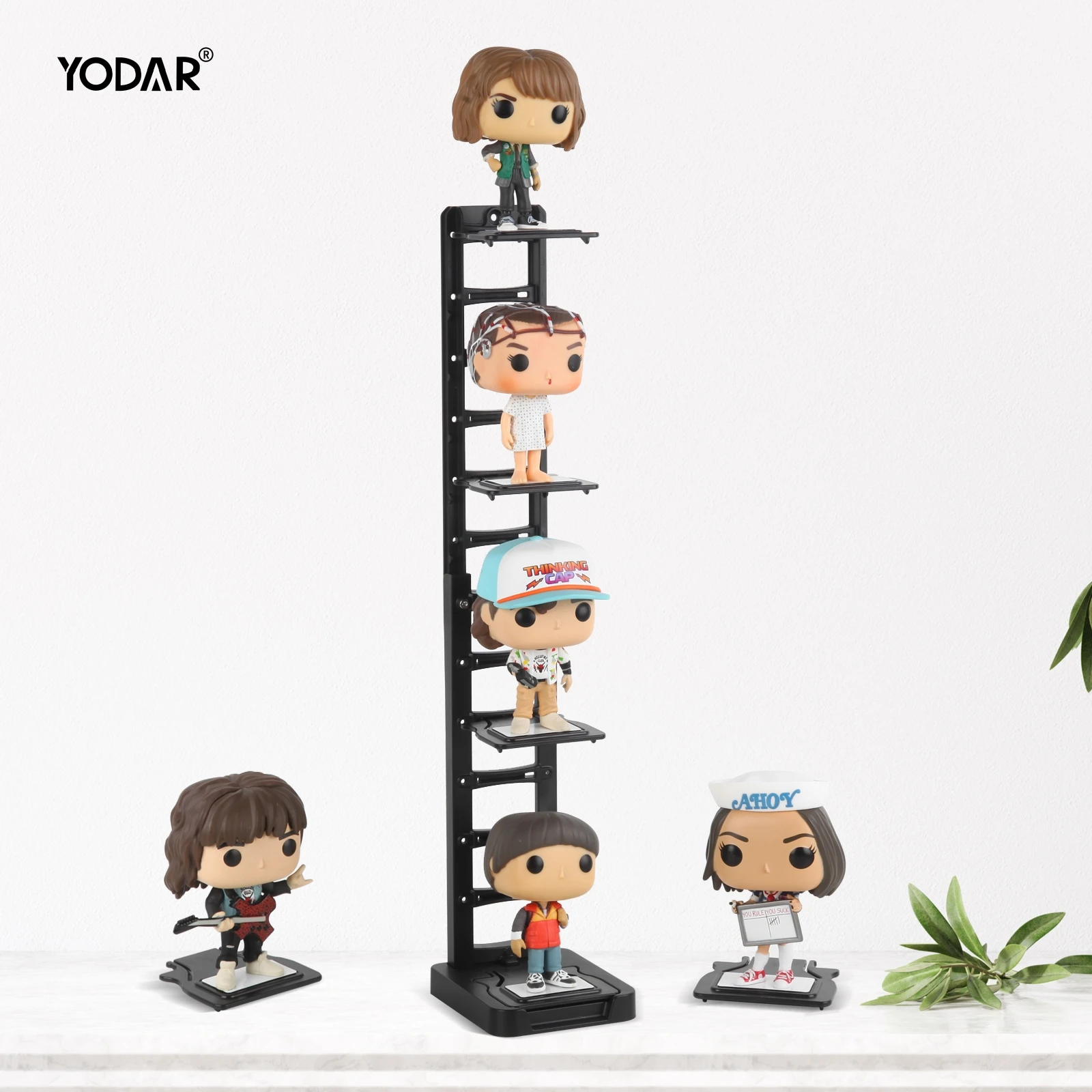 

YODAR 4 -Tiered Tray Display Shelf for Funko Pop Figures POPMART Mini Building Blocks LEGO Toys, Desktop Display Stand for Decor