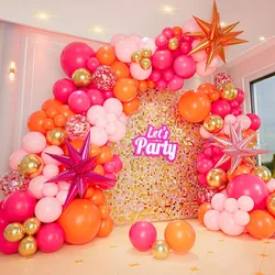 Pink and Orange Balloon Garland Arch Kit Different Size Balloons for Birthday Baby Shower Wedding Summer Party Decoration