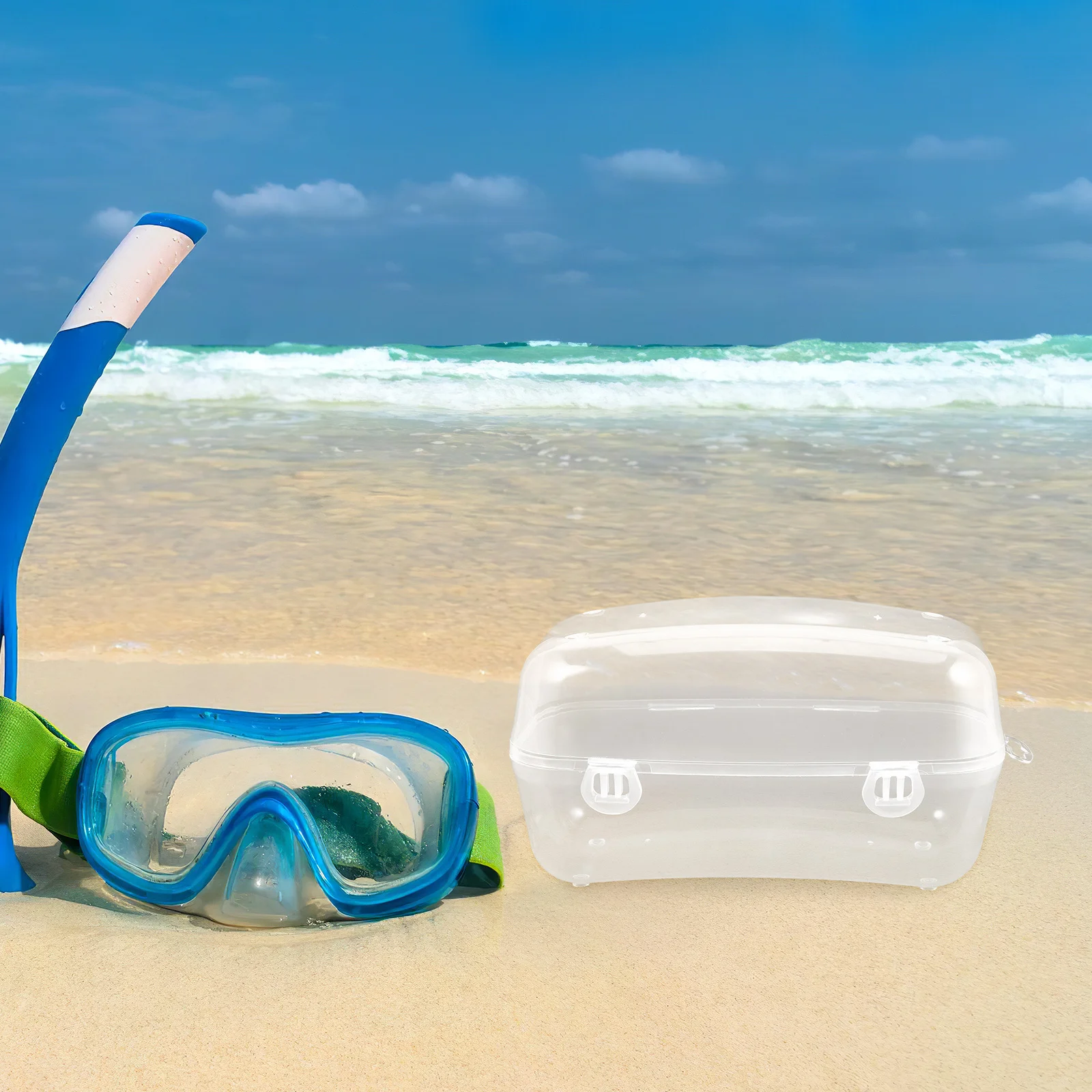 

Hard Case for Diving Masks Shockproof Lightweight Clear Container Protection Lens Scratch Resistant Quick Access Beach Boat Pool