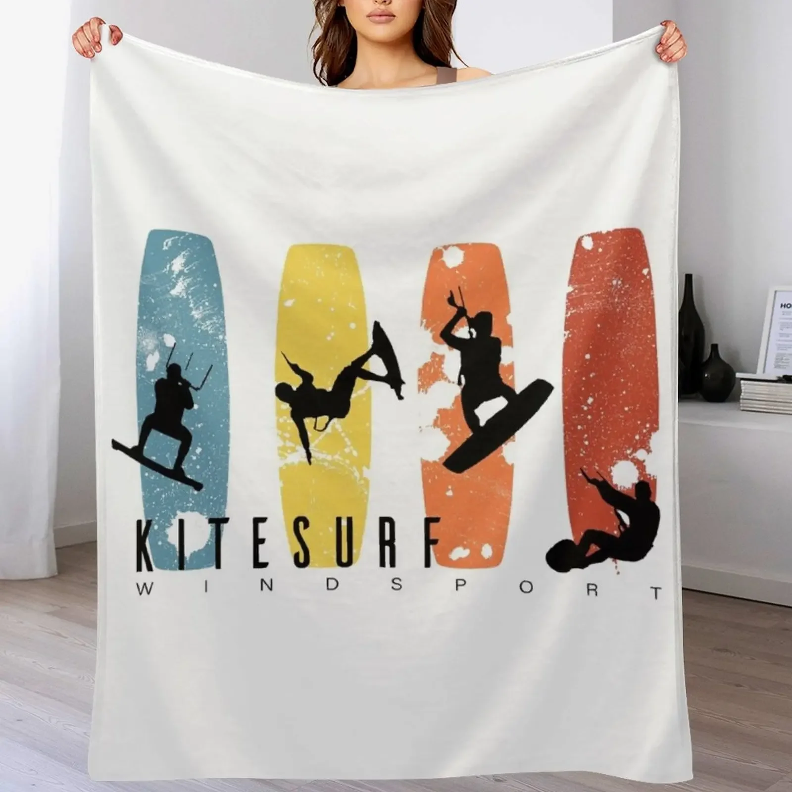 kitesurf Throw Blanket Kid'S Moving Sofa Blankets