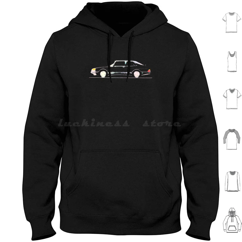 Saab 900 Turbo Hoodie cotton Long Sleeve Saab 900 Turbo 99 Ems 9000 93 95 Swedish Sweden Car Cars Scandinavia