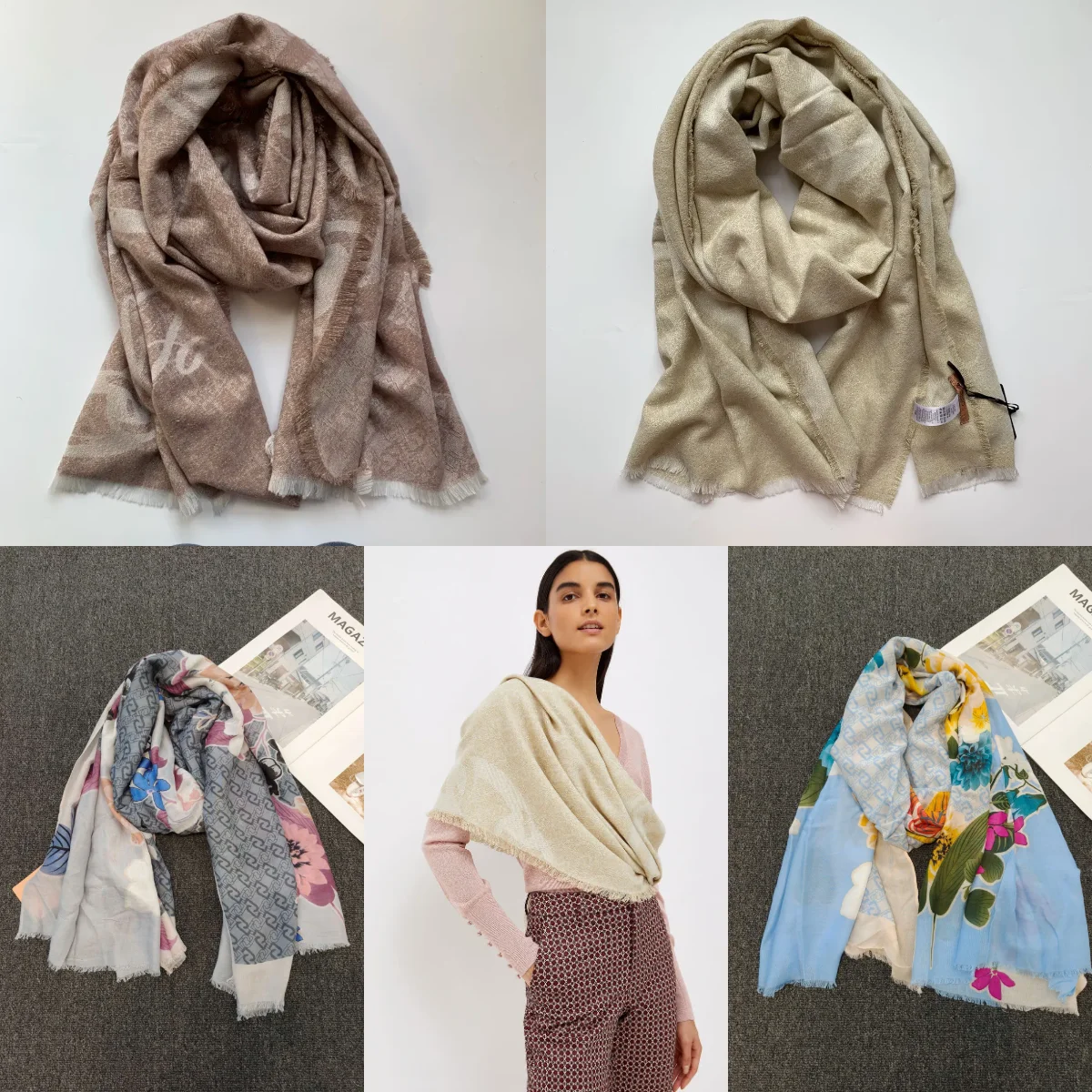 

Europe, America, Italy Original Single New Scarf Women's Printed Long Scarf Shawl Light Luxury Warm Sunscreen