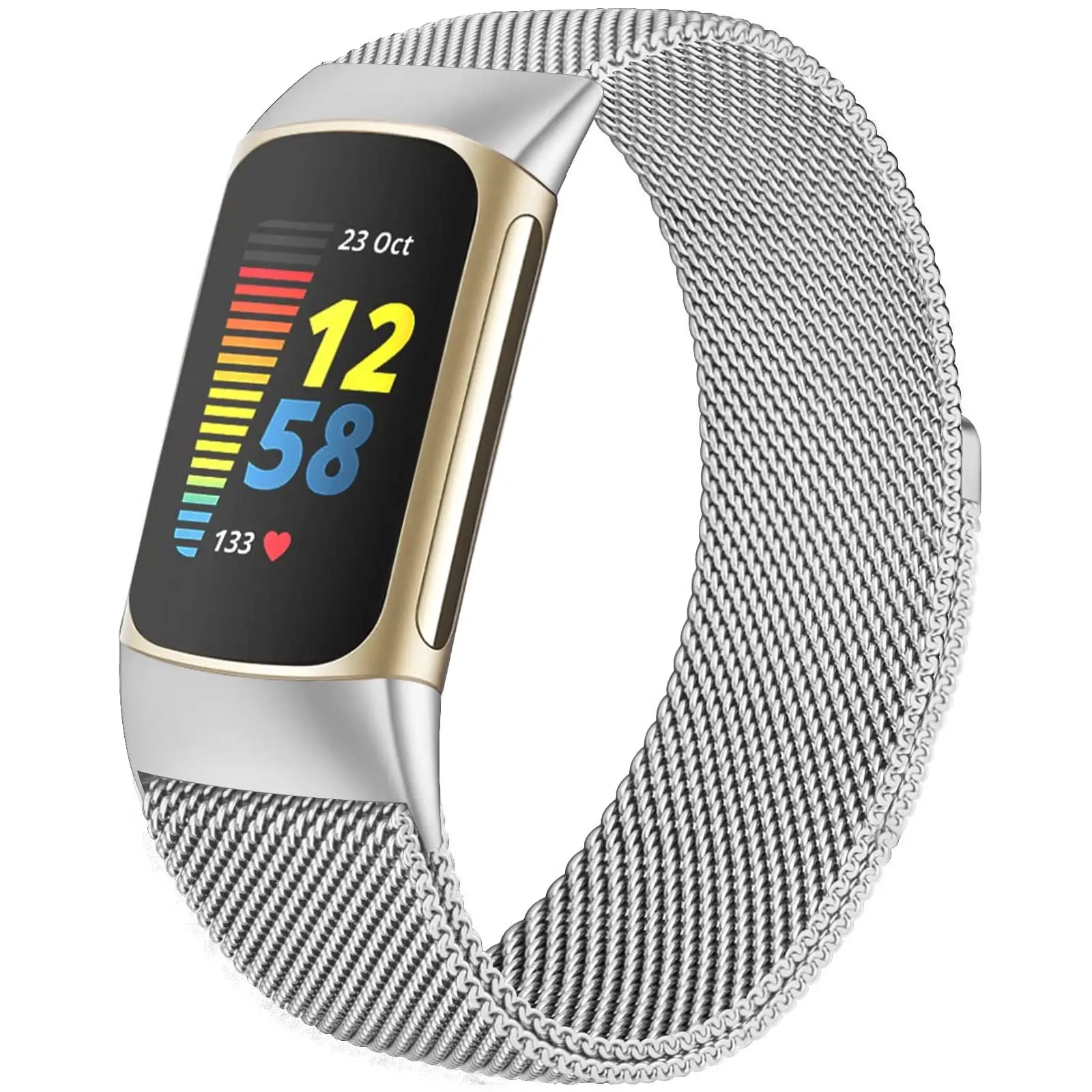 Milanese lus voor fitbit charge 6 5 band vervangende charge6 polsband roestvrijstalen magnetische armband fitbit charge 5 riem