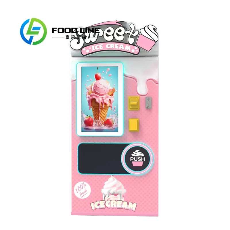 Commercial Ice Cream Vending Robot With Robotic Arm High Efficiency For High Traffic Area And Busy Locations