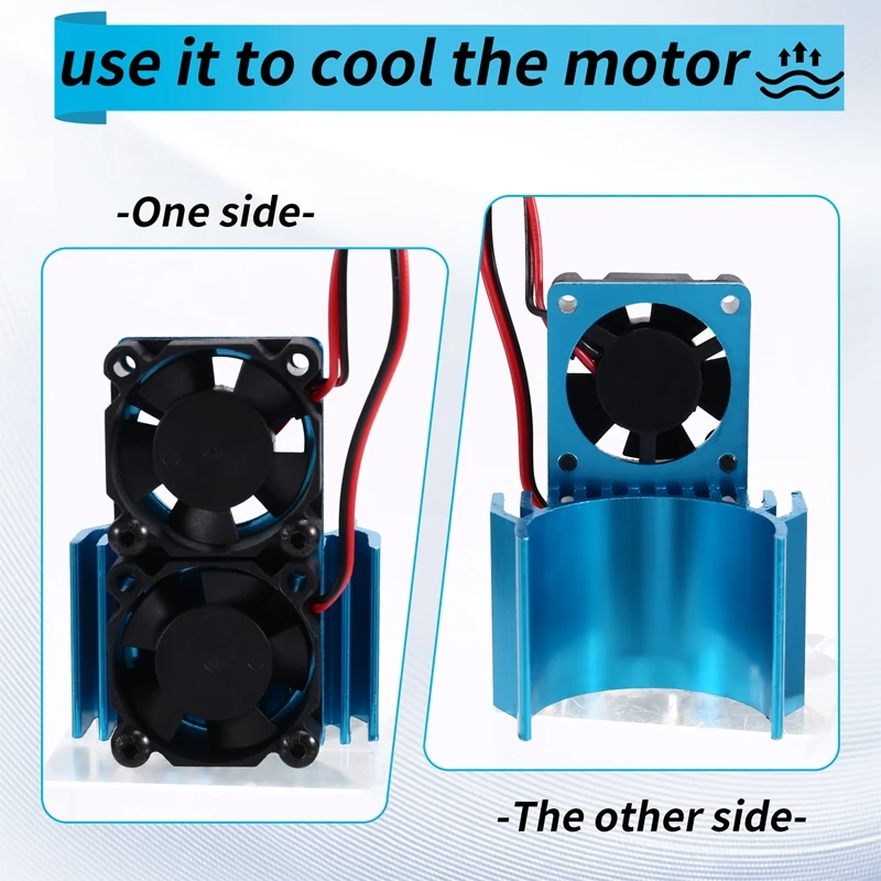 VXL-3S ESC Cooling Fan And Motor Dual Fan Set Compatible With For Traxxas Slash 4X4 Stampede 4X4 Rustler