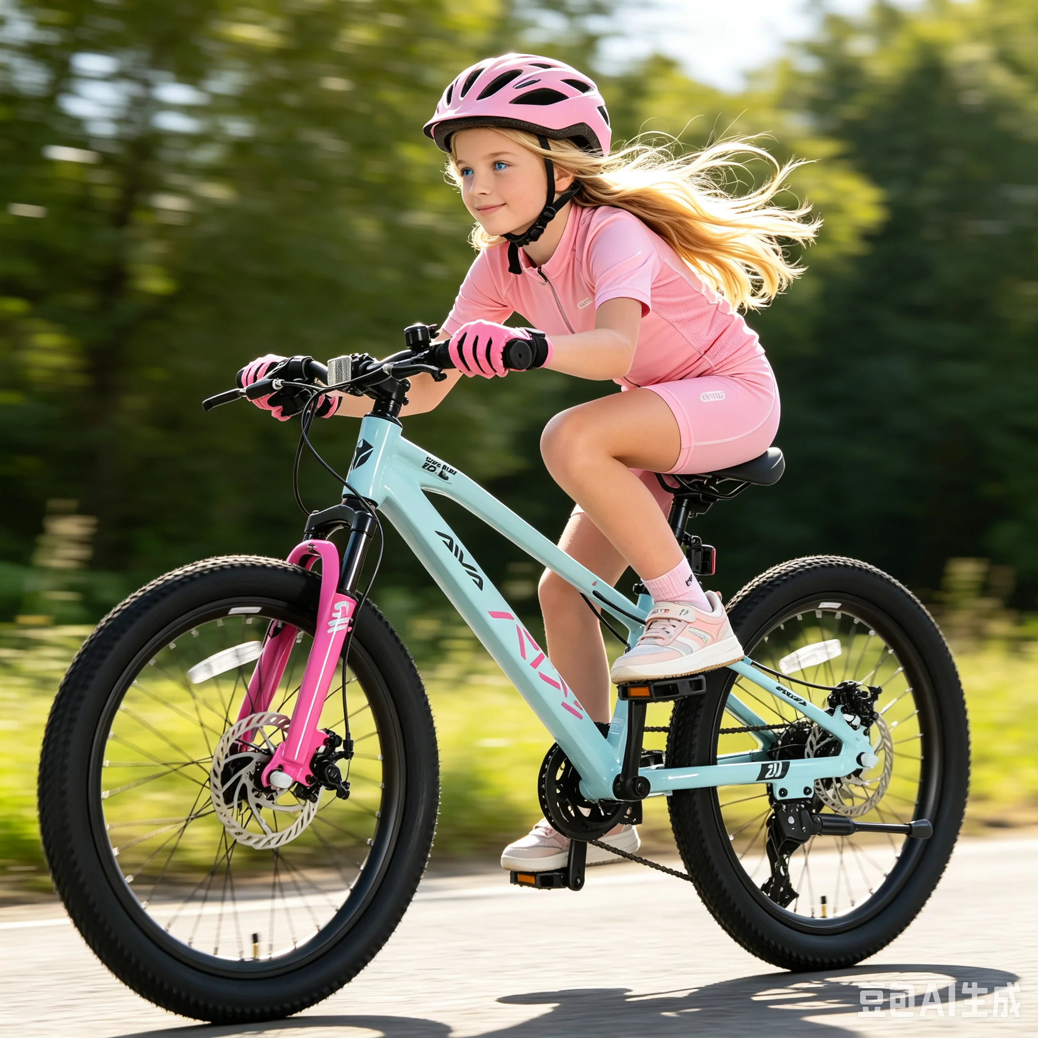 AIVA EXPLOPER 20 Low-Step mountainbike voor tienermeisjes, aluminium frame, 10 inch, 20 x 2,35 inch banden, mechanische schijfremmen, beginnersvriendelijke stads-, sport- en racefiets