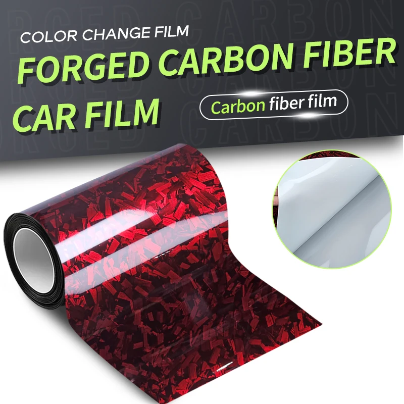 High Gloss Forged Carbon Fiber Red Motorcycle Accessories Exterior Car Stickers for the Car Decals for Vehicle Vinyl Wrap Decal