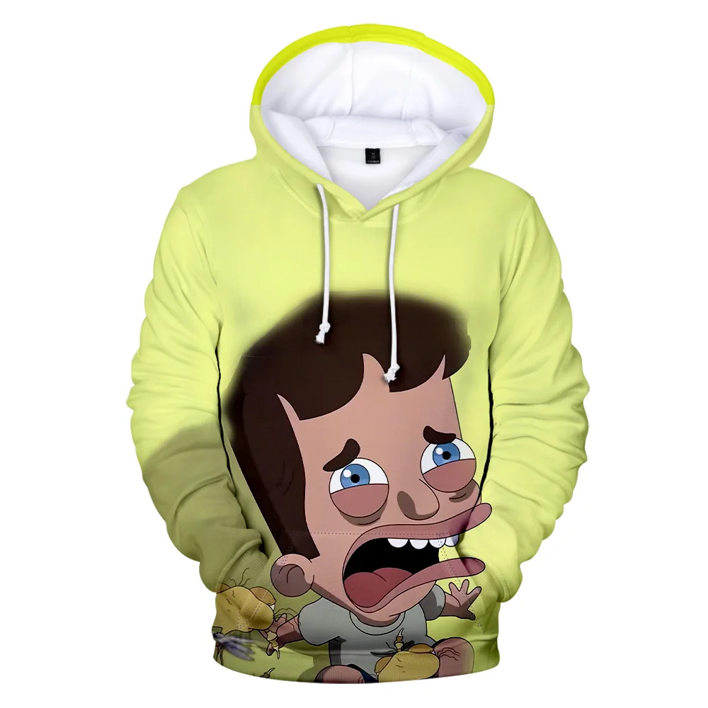 Homens e mulheres boca grande 3D hoodie treino, moletom de manga comprida, Harajuku Streetwear, roupas americanas adultas dos desenhos animados, plus size