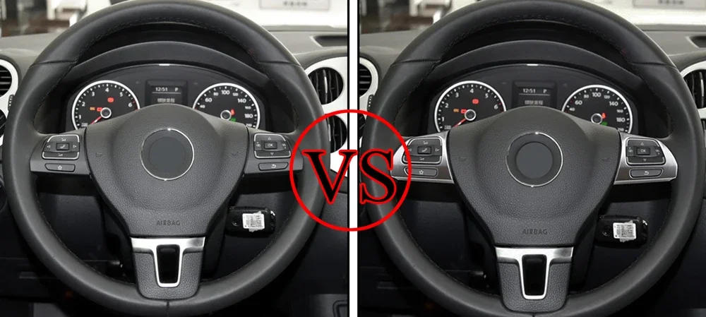 Steering Wheel Switch Panel Trim for Volkswagen VW Golf 6 Mk6 Passat B7 CC Eos Tiguan Jetta Touran Sharan Caddy Car Stickers