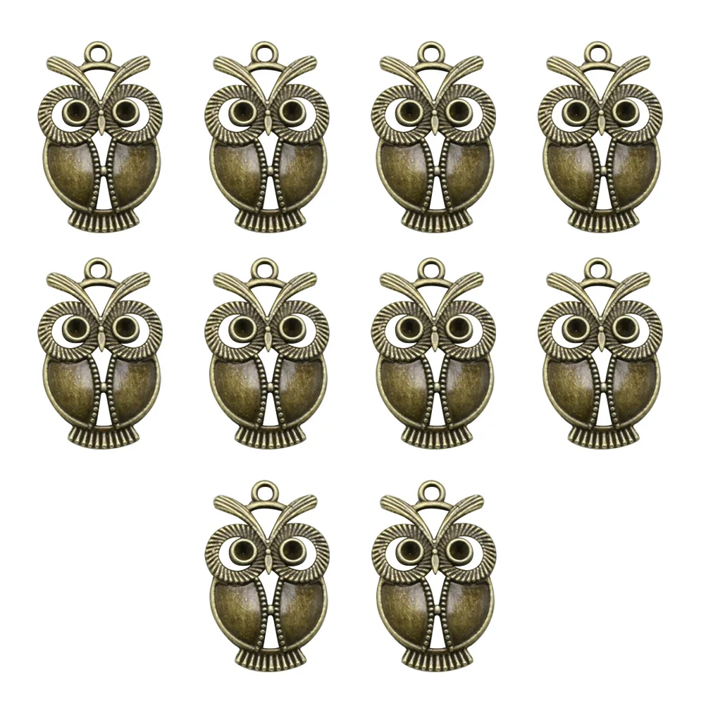 

10pcs Vintage Alloy Owl Pendant Charms Diy Jewelry Making Accessories For Necklace Bracelet Keychain Decorative Crafts Cosplay
