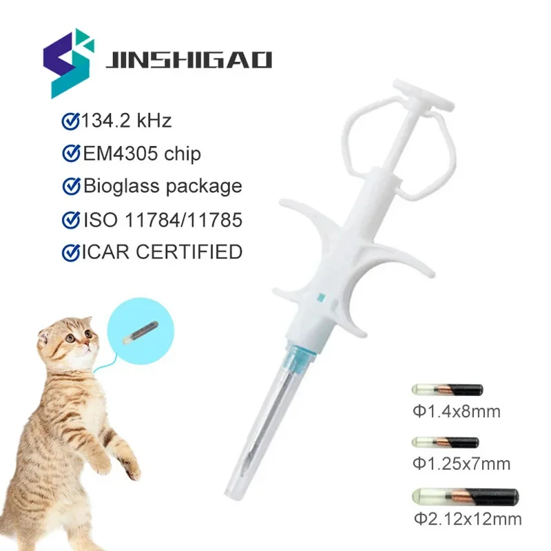 20Pack Pet EM4305 Microchip 134.2KHz FDX-B Animal ID Chip Animal Microchip Syringe International Standard