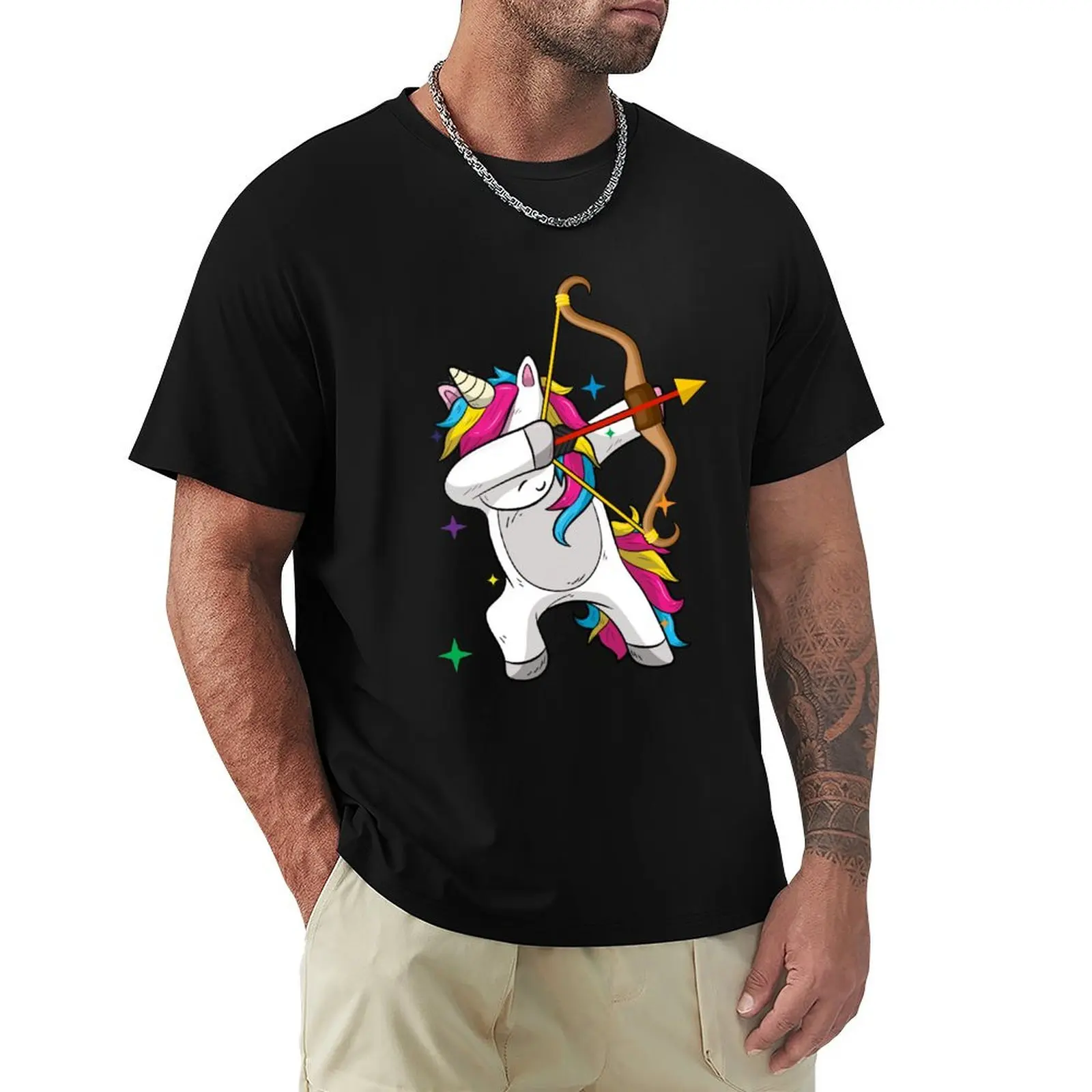 Dabbing Unicorn Archer Archery Bow Arrow Gift T-Shirt Blouse customs men t shirts