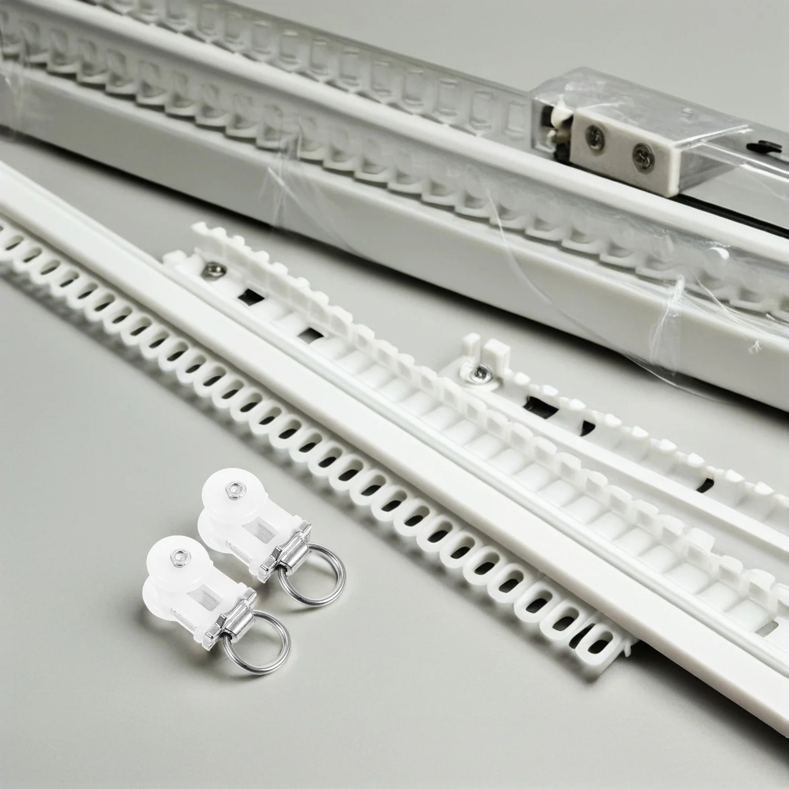 30 قطعة بكرة مسار الستار عجلة مزدوجة سبيكة البلاستيك الهادئة مزلق للمنزل مكتب غرفة نوم معلقة السكك الحديدية نظام البكرة الستار #4