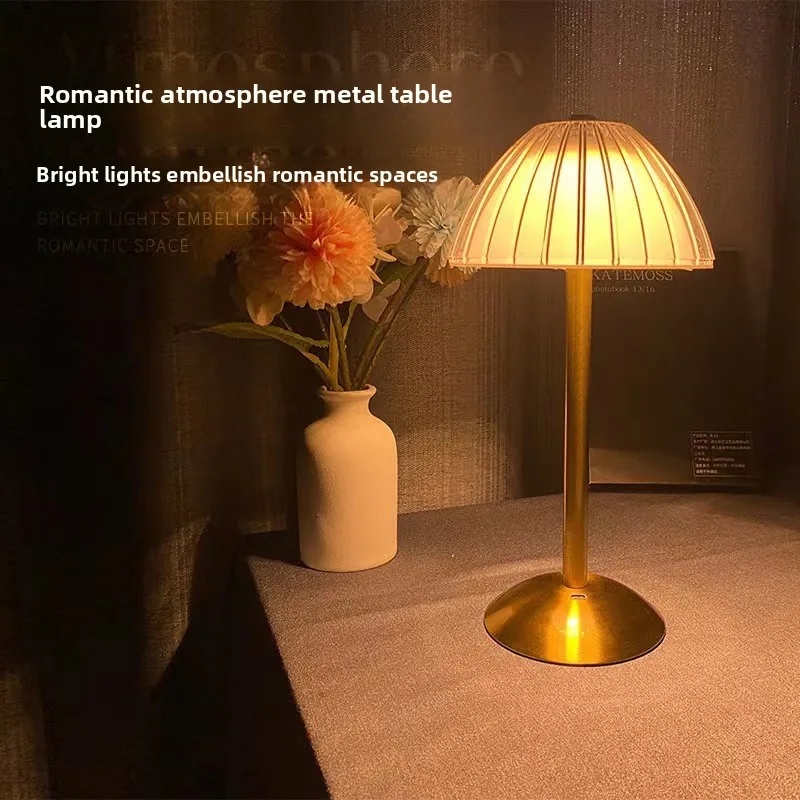 

Crystal Retro Desk Lamp Bedroom Bedside Light Luxury AtmosphereBedside Table Lamp Charging Night Lamp Master Bedroom