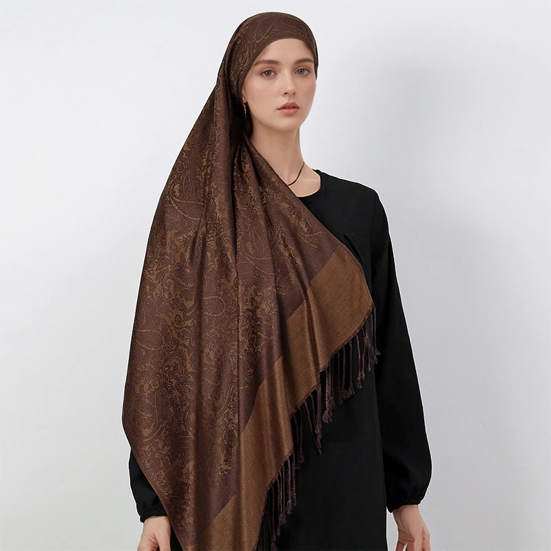 Sciarpa Hijab di Pashmina della Boemia Scialle lungo di cashmere musulmano Foulard femminile Morbido turbante Avvolge la testa per le donne Fascia di marca di lusso