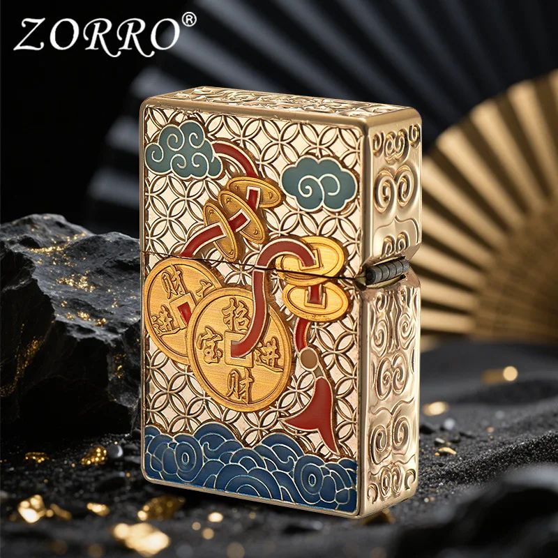 Zoro Armor Relief Galaxy Treasure Oil Grinding Wheel Windproof Lighter, High End Collectibles, Gift for Men  Smoking Accessories - Image 4