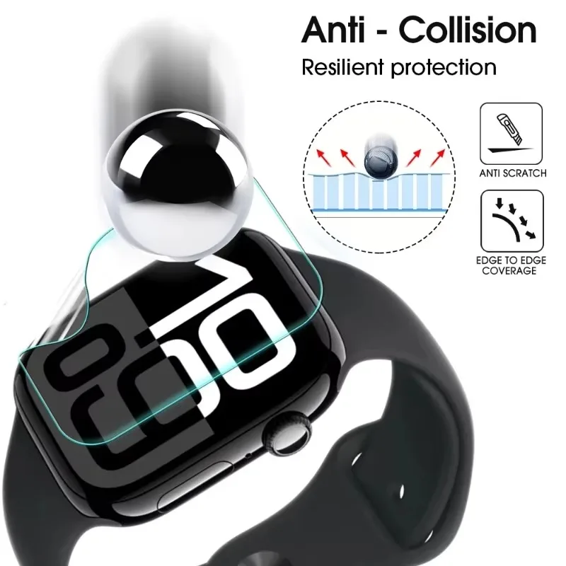 Dla Apple Watch Series 10 9 Hydrogel Film Soft HD Screen Protector dla IWatch S10 42mm 46mm S9 41mm 45mm Smartwatch Akcesoria