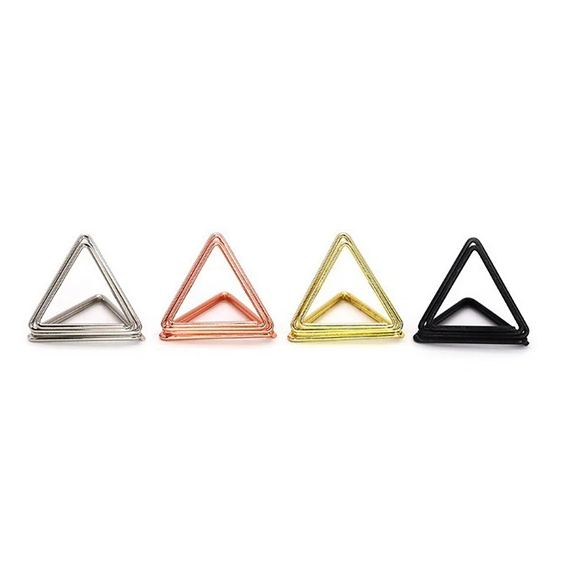 Soportes triangulares de Metal para tarjetas, 10 piezas, soporte de mesa para números, Clips para fotos, soportes de exhibición de imágenes, decoración de escritorio