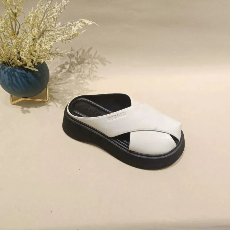 

New Women Sandals Women Slippers Black Wedge Platform Open Toe Women Orthopedics Thick Bottom Beach High Heels Slides