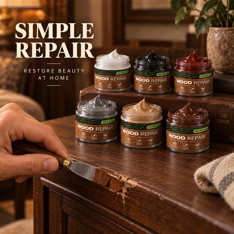 Multicolor Wood Repair Paste, Brown. Quick Stain Fixes Scratches, Cracks, Dents & Holes. Furniture, Floors & Doors. Long-Lasting