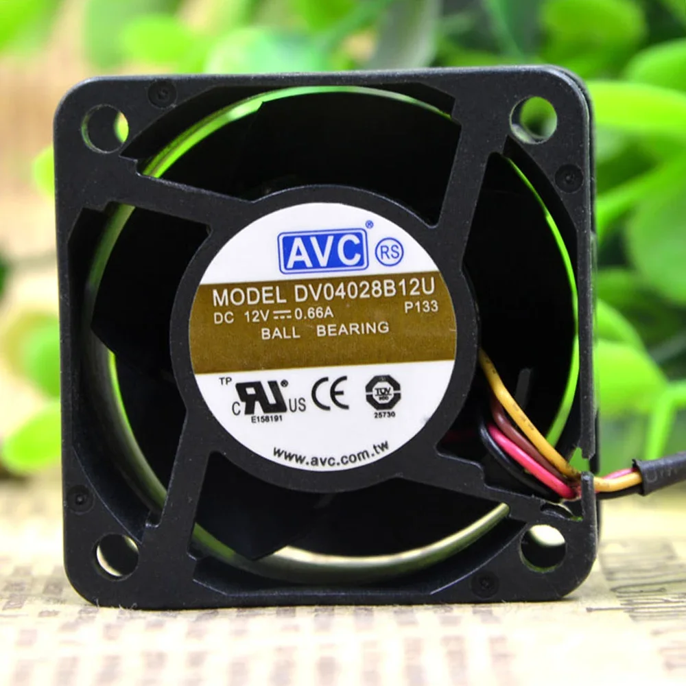 New For AVC DV04028B12U 4028 40X40X28MM 4cm Fan 4-Wire Speed DC 12V 0.66A axial cooling fan