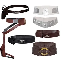 Space Battle Jedi Fantasy Knight Leia Cosplay Belt Obi Rey Wan Waistband Men Women Retro Halloween Costume Accessories Props