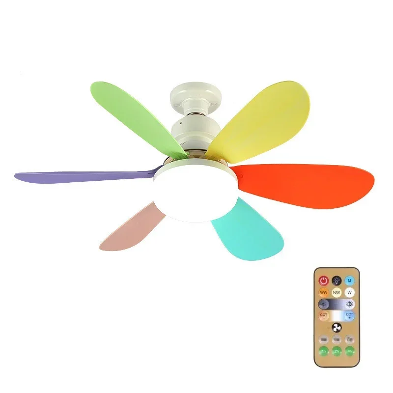 

New Sale E27 Screw Household Mute Flower Shape Remote Control AC85V-265V Fan Light Bedroom Modern Minimalist Ceiling Fan Light