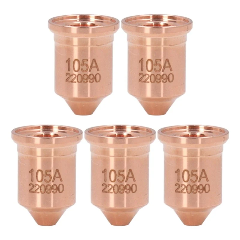 5 Pcs 220990 Nozzle Tip Brass Plasma Cutting Torch Nozzle Tips For PMX 65 85 105 125A Consumables