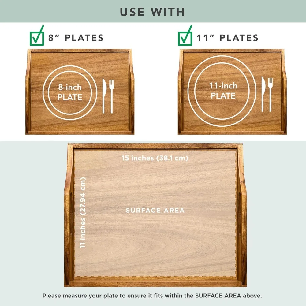 طقم مكتب من خشب السنط مع سلة تخزين، يناسب أجهزة الكمبيوتر المحمولة مقاس 15.6 بوصة، لمسة نهائية طبيعية