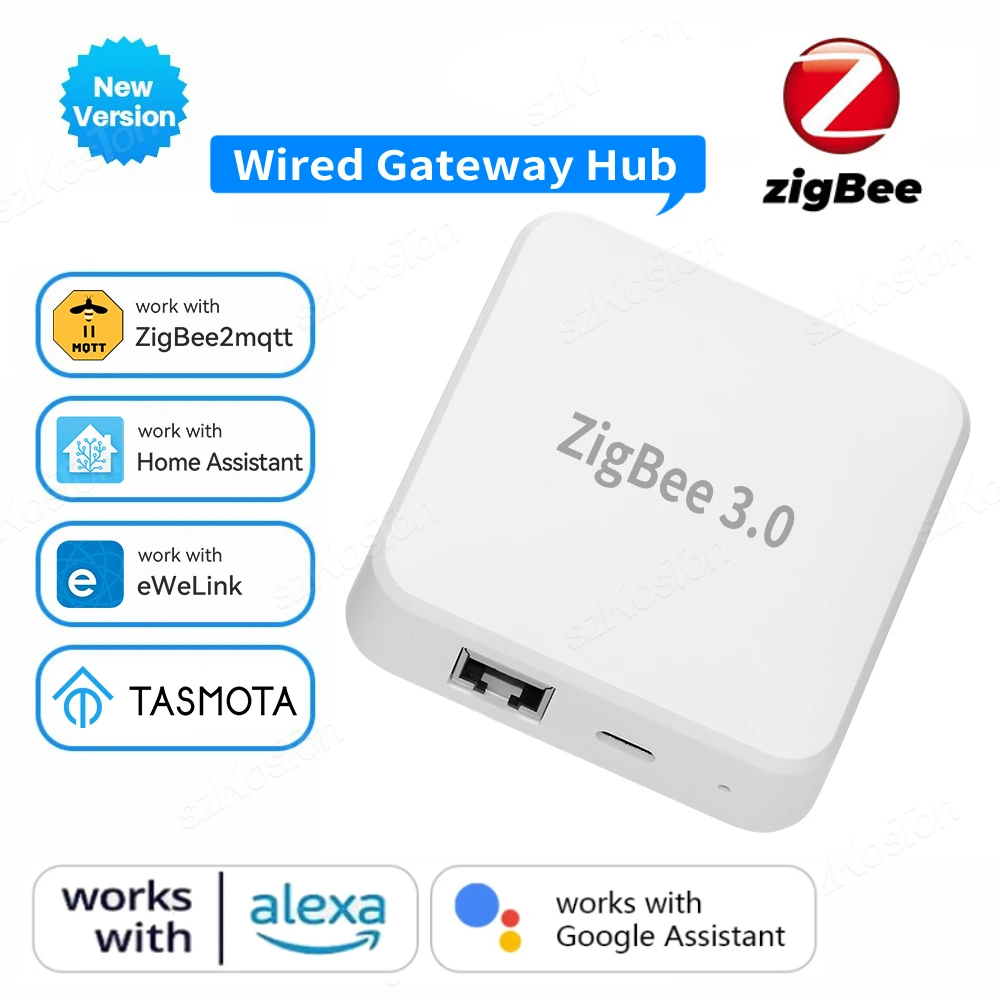 ZigBee 3.0 Smart Gateway Hub eWeLink APP Smart Home Automation Ethernet Bridge Works with Tasmota Zigbee2MQTT Home Assistant