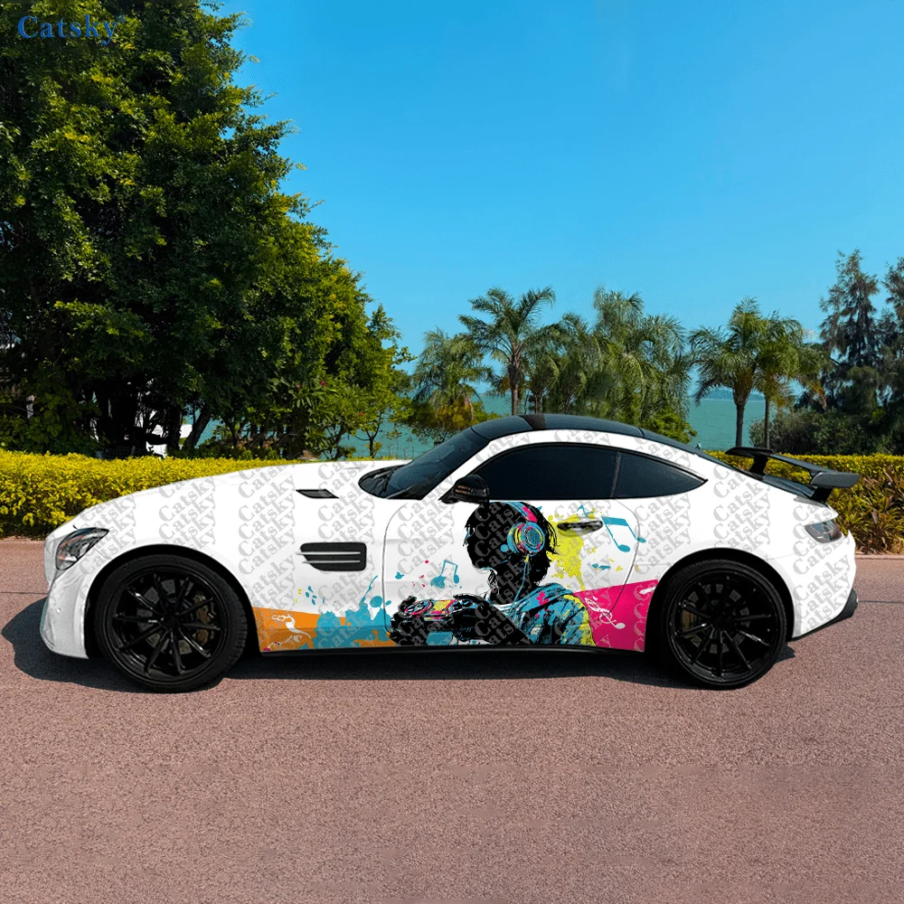 

Colorful Silhouette Boy Car Vinyl Wraps Decal Self-adhesive PVC Sticker Suitable for Trucks SUV Decoration Auto Accessories Gift