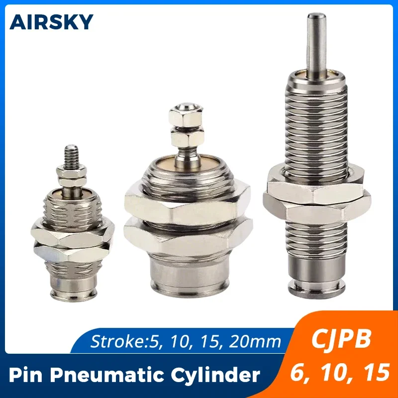 CJPB Air Cylinder Single Acting Spring Return Pneumatic Pin Cylinder CJPB6 CJPB10 CJPB15 X Stroke 5 10 15 20 10b 15b