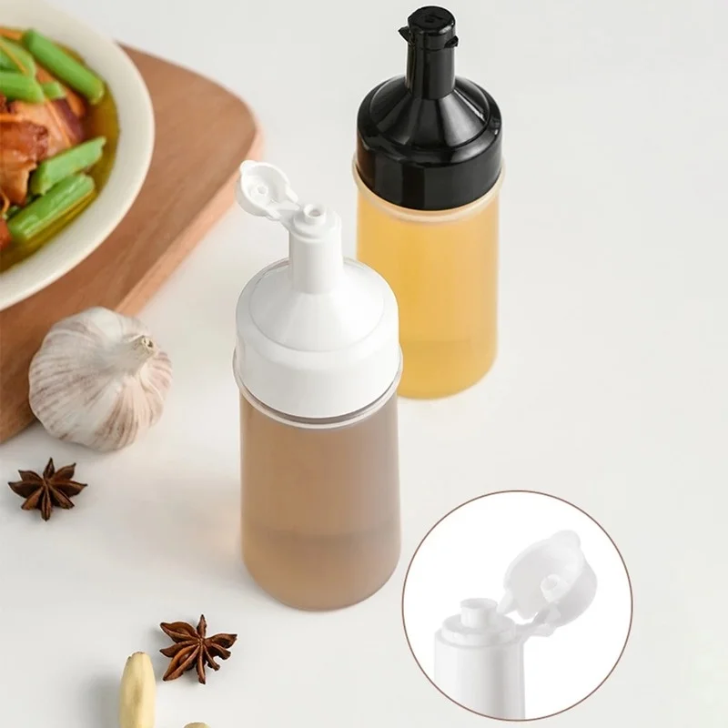 250 Ml Plastic Oil Bottle With Lid Squeeze Sauce Bottle Food Grade Tomato Salad Squeeze Sorting Bottle Honey Bottle Jam Bottle