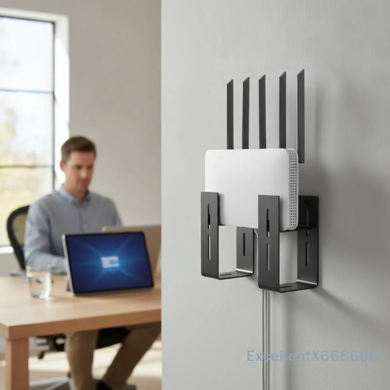 2Pcs Adhesive No Drill Wall Mount Holder Large Capacity Perfect For Storing Router Power Strip Small Gadgets