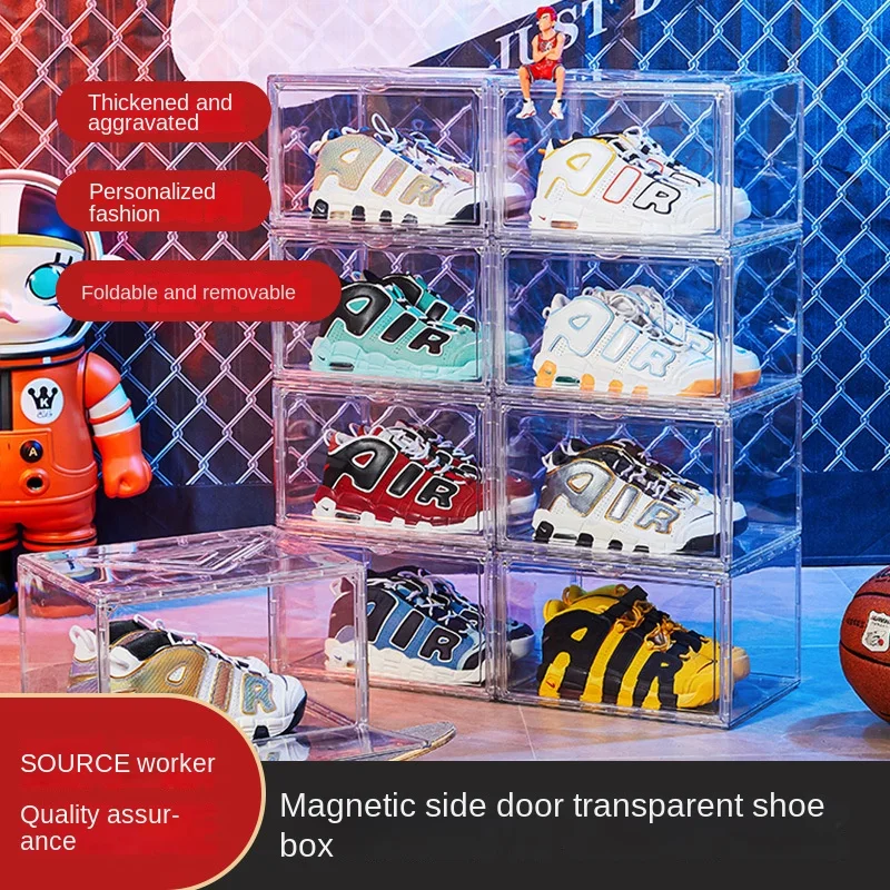 

Transparent shoebox magnetic side-opening shoe storage box AJ sneaker storage box 1