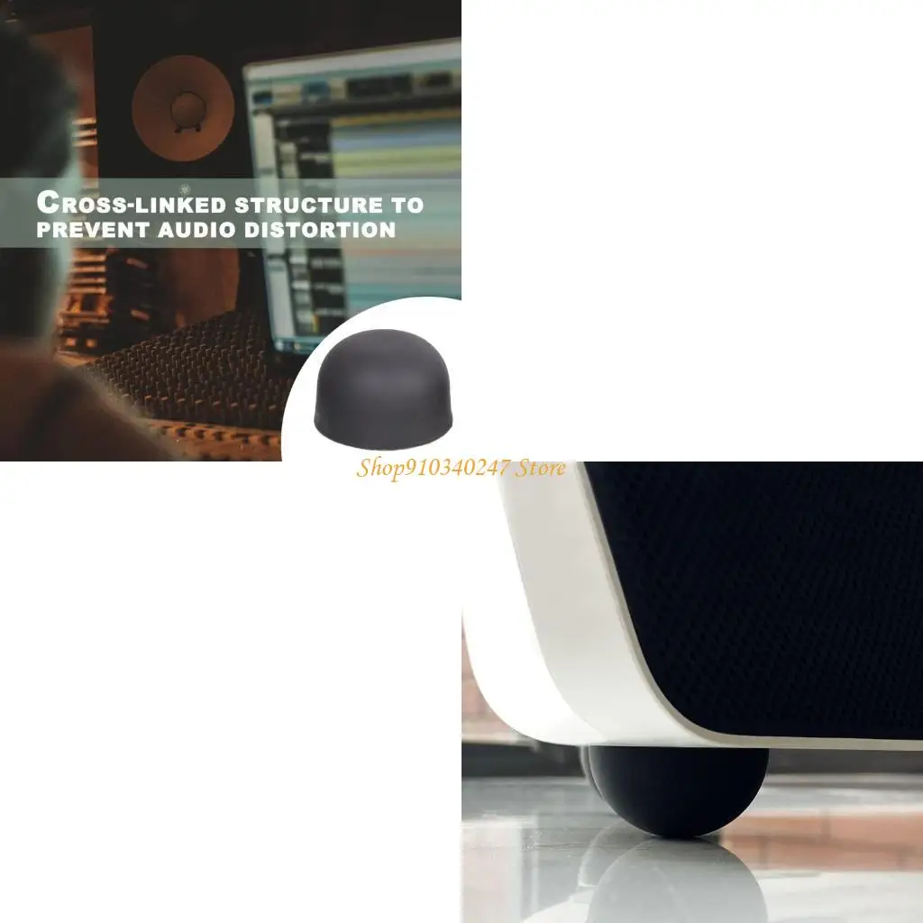 Q22A 4pc 30mm Silicone Vibration Dampening Feet Pad For Speaker Amplifiers Rack Mount